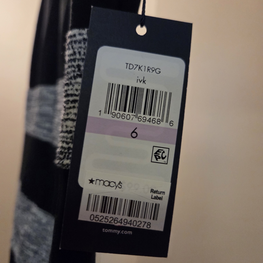 Tommy Bahama Black and Gray Striped Mini Dress - Picture 3 of 3